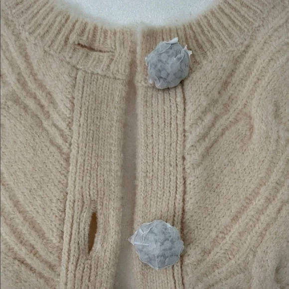 J. Crew Women's Cable Knit Cardigan - Tan - Picture 4 of 6